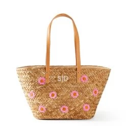 Hand Embroidered Palm Leaf Tote | 3 29 Hand Embroidered Palm Leaf Tote | 3 -Grocery Store img40c 7