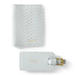 Embossed Leather Luggage Tag And Passport Case Set | 2 -Grocery Store img41c 1