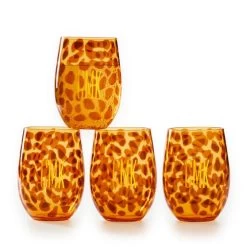 Animal Print Outdoor Stemless Wine Glasses | 6 -Grocery Store img41c 24