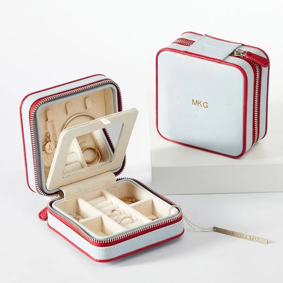 Small Piped Travel Jewelry Case, Foil Debossed | 6 12 Small Piped Travel Jewelry Case, Foil Debossed | 6 - Image 10