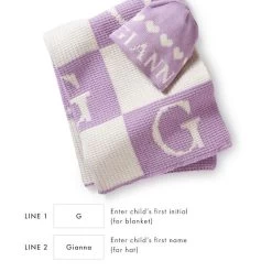 Initial Block Baby Stroller Blanket And Knitted Hat Gift Set | 8 -Grocery Store img4c 19