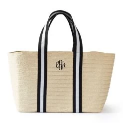Oversized Ribbon Straw Beach Tote | 6 -Grocery Store img50c 1