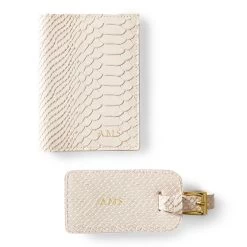 Embossed Leather Luggage Tag And Passport Case Set | 2 -Grocery Store img50c 5