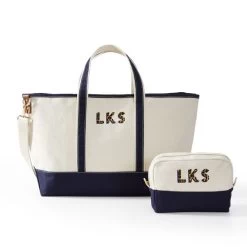 Embroidered Canvas Overnighter And Pouch Gift Set | 4 -Grocery Store img55c 9