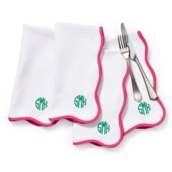 Bordered Scalloped Napkins, Set Of 4 | 3 -Grocery Store img58c 21