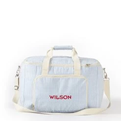 Pinstripe Zip Top Cooler Box Tote | 3 -Grocery Store img5c 23