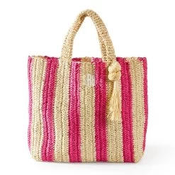 Cabana Stripe Straw Beach Tote | 3 25 Cabana Stripe Straw Beach Tote | 3 -Grocery Store img60c