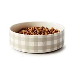 Gingham Ceramic Dog Bowl | 1 -Grocery Store img61c 22