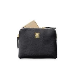 Everyday Italian Leather Mini Zipper Pouch, Foil Debossed | 5 -Grocery Store img63c 1