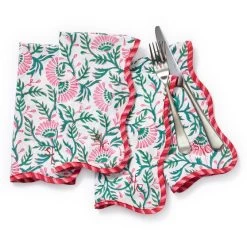 Scalloped Block Print Napkins, Set Of 4 | 8 -Grocery Store img63c 23