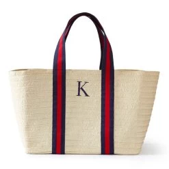 Oversized Ribbon Straw Beach Tote | 6 -Grocery Store img67c