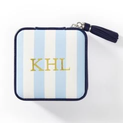 Small Cabana Stripe Travel Jewelry Case, Foil Debossed | 4 -Grocery Store img67c 31