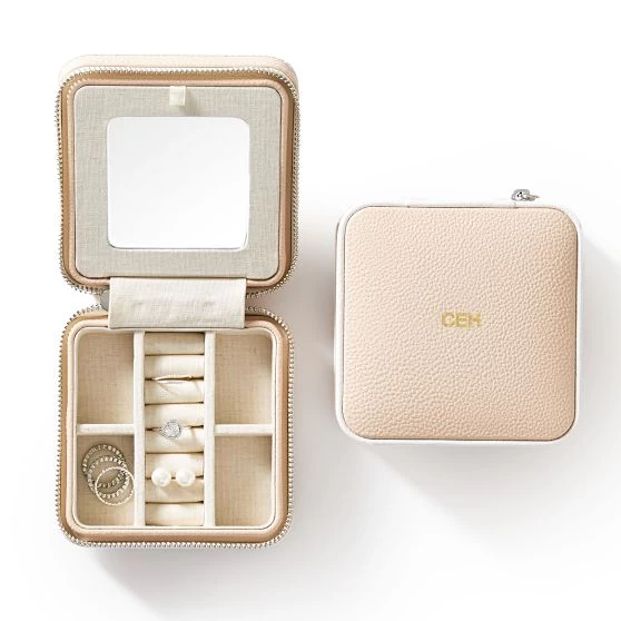 Small Piped Travel Jewelry Case, Foil Debossed | 6 11 Small Piped Travel Jewelry Case, Foil Debossed | 6 - Image 9