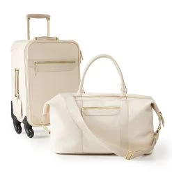 Concourse Vegan Leather Carry-On Luggage And Weekender Set | 3 -Grocery Store img73c