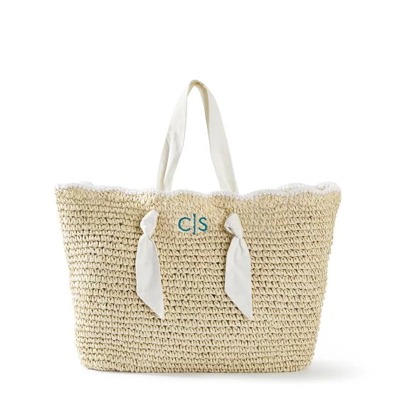 Ribbon Scalloped Raffia Tote | 2 14 Ribbon Scalloped Raffia Tote | 2 - Image 12