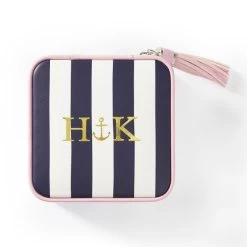 Small Cabana Stripe Travel Jewelry Case, Foil Debossed | 4 -Grocery Store img7c 62