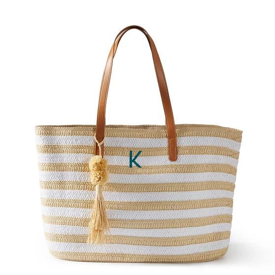 Striped Straw Tassel Tote | 3 12 Striped Straw Tassel Tote | 3 - Image 10