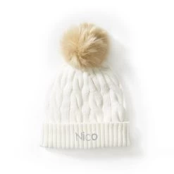 Kids Cable Knit Pom Pom Hat | 3 12 Kids Cable Knit Pom Pom Hat | 3 -Grocery Store img86c 13