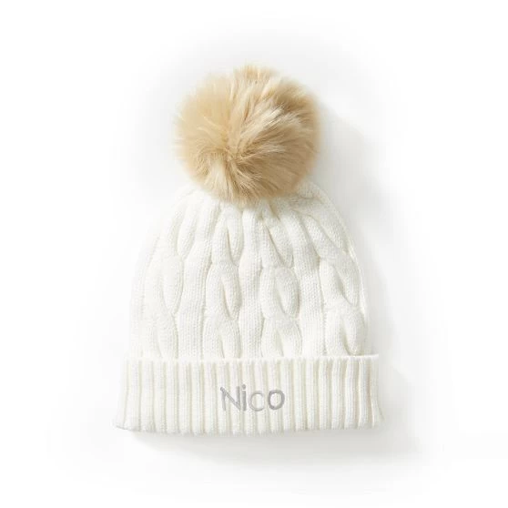 Kids Cable Knit Pom Pom Hat | 3 7 Kids Cable Knit Pom Pom Hat | 3 - Image 5