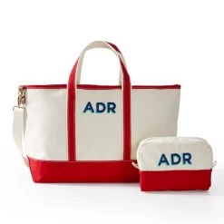 Embroidered Canvas Overnighter And Pouch Gift Set | 4 -Grocery Store img92c 12