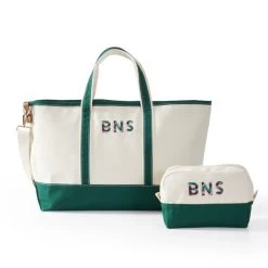 Embroidered Canvas Overnighter And Pouch Gift Set | 4 -Grocery Store img95c 9