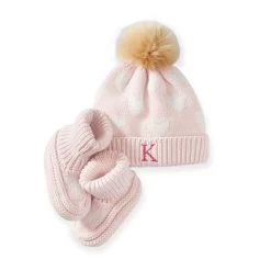 Cotton Cashmere Pom Pom Hat & Bootie Set | 9 -Grocery Store img97c 3