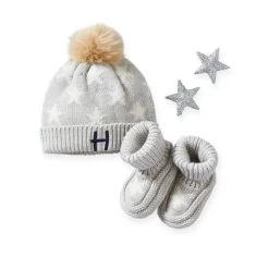 Cotton Cashmere Pom Pom Hat & Bootie Set | 9 -Grocery Store img9c 26