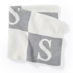 Initial Block Baby Crib Blanket | 3 -Grocery Store initial block baby crib blanket c