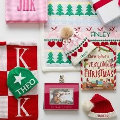 Initial Block Baby Blanket | 8 -Grocery Store initial block baby stroller blanket and knitted hat gift s c 3