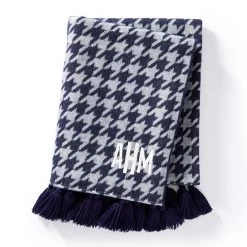 Italian Houndstooth Tassel Throw Blanket | 3 -Grocery Store italian houndstooth tassel throw blanket c 1