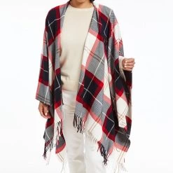 Italian Plaid Poncho | 4 -Grocery Store italian plaid poncho 1 c 1