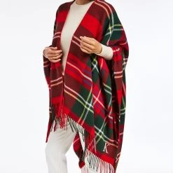 Italian Plaid Poncho | 4 -Grocery Store italian plaid poncho 2 c 1