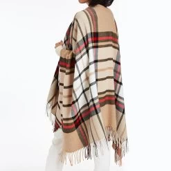 Italian Plaid Poncho | 4 -Grocery Store italian plaid poncho 3 c 1