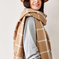 Italian Windowpane Blanket Scarf | 2 -Grocery Store italian windowpane blanket scarf c 3