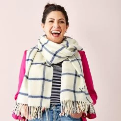 Italian Windowpane Blanket Scarf | 2 -Grocery Store italian windowpane blanket scarf c 4