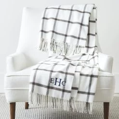 Italian Windowpane Throw Blanket | 4