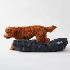 Jax & Bones Plaid Dog Pillow Bed | 6 -Grocery Store jax bones dog pillow bed 1 c