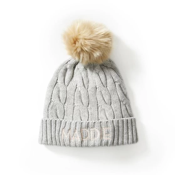 Kids Cable Knit Pom Pom Hat | 3 4 Kids Cable Knit Pom Pom Hat | 3 - Image 2