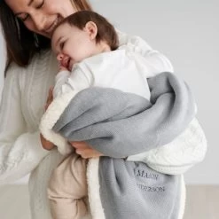 Knit And Sherpa Stroller Blanket | 3