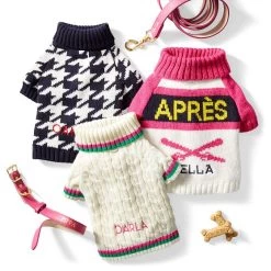 Striped Cable Knit Dog Sweater | 4 -Grocery Store knit dog sweater c 3