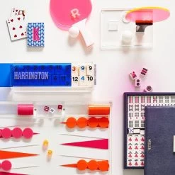 Patterned Playing Cards | 6 -Grocery Store leather mahjong game set c