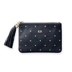 Leather Tassel Zipper Pouch, Foil Debossed | 26 -Grocery Store leather tassel zipper pouch foil debossed c 11