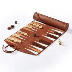 Leather Travel Backgammon Set | 3 -Grocery Store leather travel backgammon set c 1