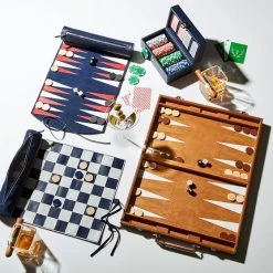 Leather Poker Set | 3 -Grocery Store leather travel backgammon set c 5