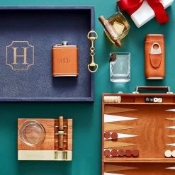 Leather Cigar Case | 2 -Grocery Store leather wrapped flask 2 c 1