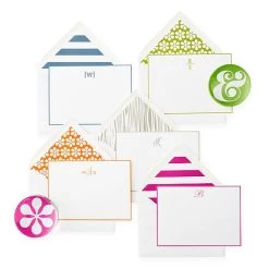 Letterpress Stationery, Set Of 50, Solid | 8 -Grocery Store letterpress stationery set of 50 stripe 2 c