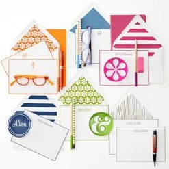 Letterpress Stationery, Set Of 50, Stripe | 8