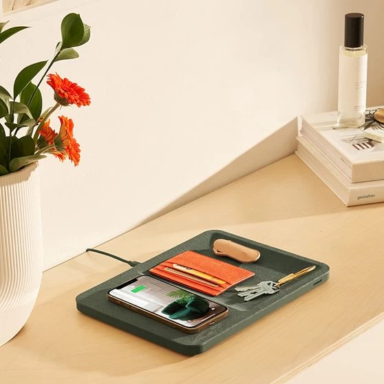 Linen Wireless Charging Tray | 1 3 Linen Wireless Charging Tray | 1