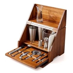 Madison Acacia Wood Tabletop Bar Set | 1 -Grocery Store madison acacia wood tabletop bar set c 2