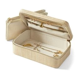 Medium Raffia Travel Jewelry Case | 2 -Grocery Store medium raffia travel jewelry case c 2
